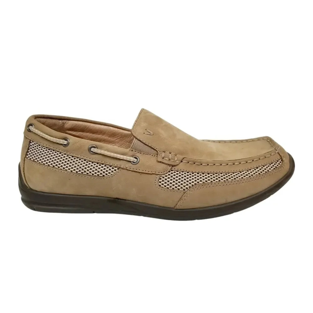 Vionic Earl Men's Leather Slip On Loafers Casual Shoes Tan Size 9.5